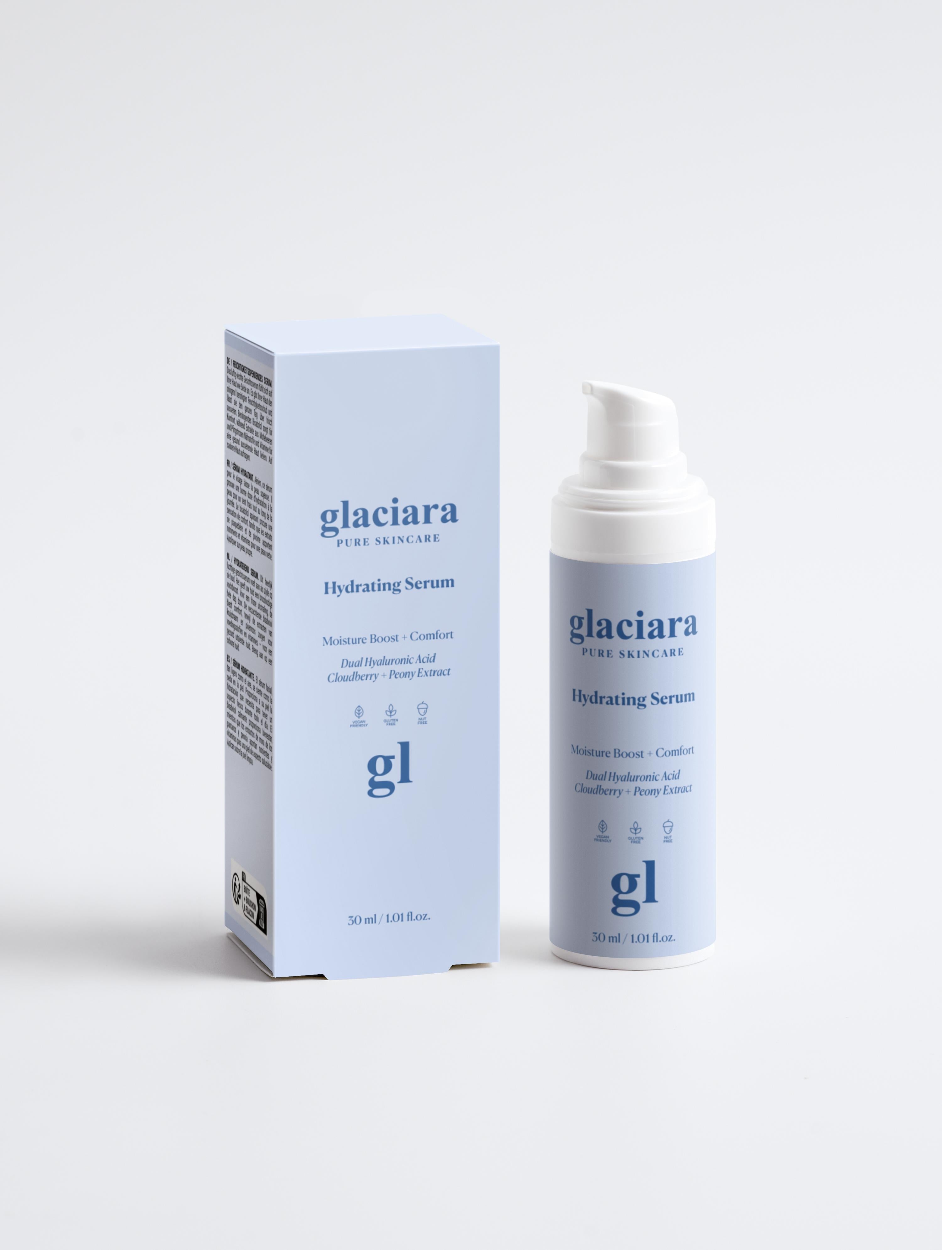 Glaciara Hydrating Serum — dual hyaluronic acid and cloudberry face serum